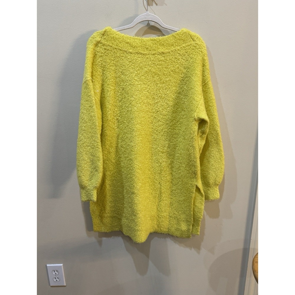 Anthropologie Pilcro Teddy Sweater‎ V-Neck Relaxed Tunic Style Yellow Size Small - Picture 5 of 11